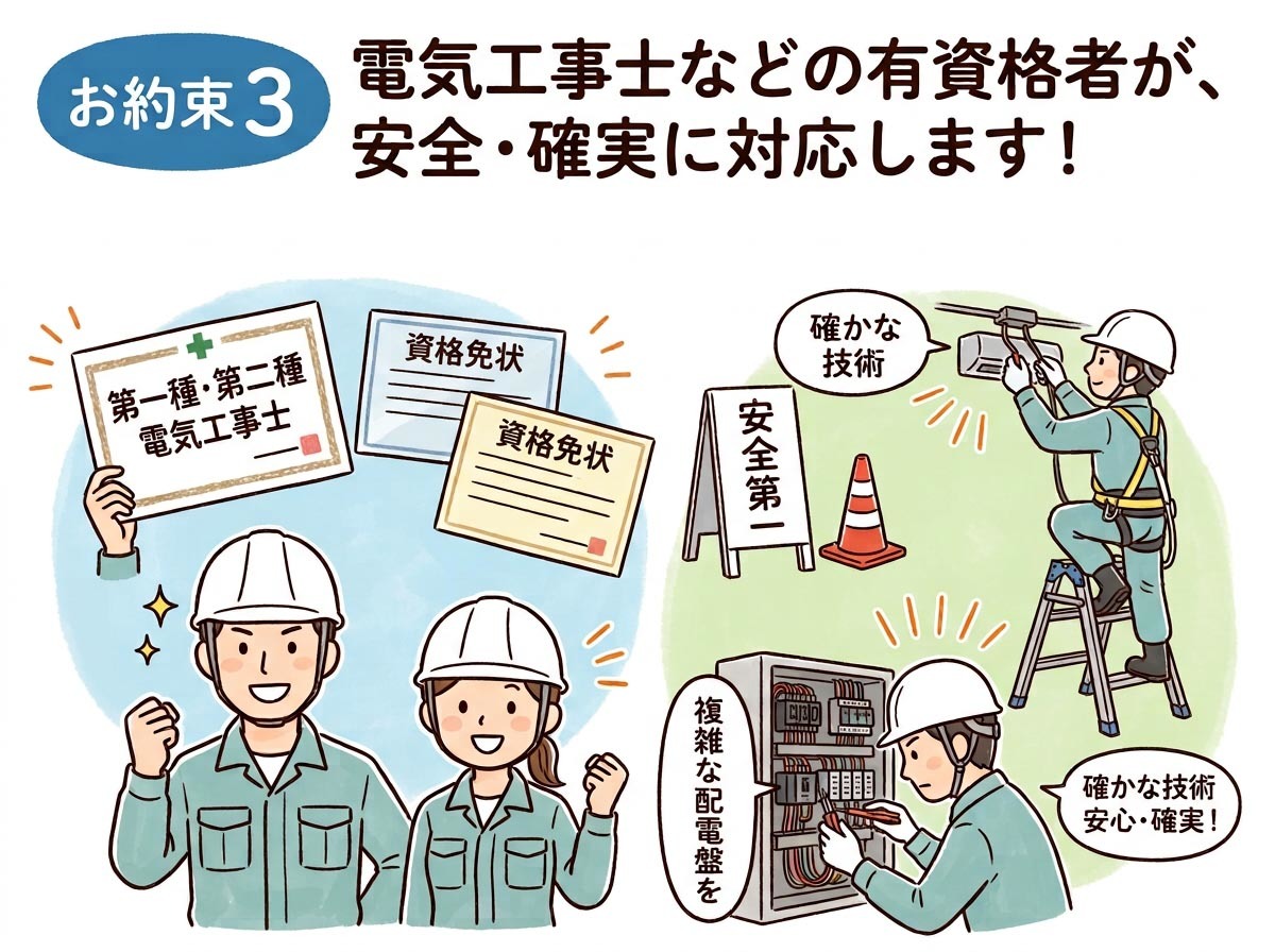 有資格者による安全で確実な施工